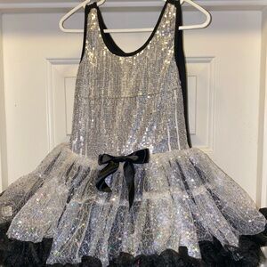 Medium chid black and silver dance costume